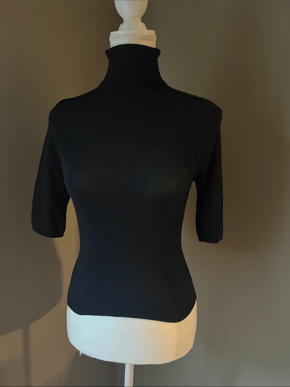 Emanuel Ungaro Black Short-Sleeve Turtleneck Sweater